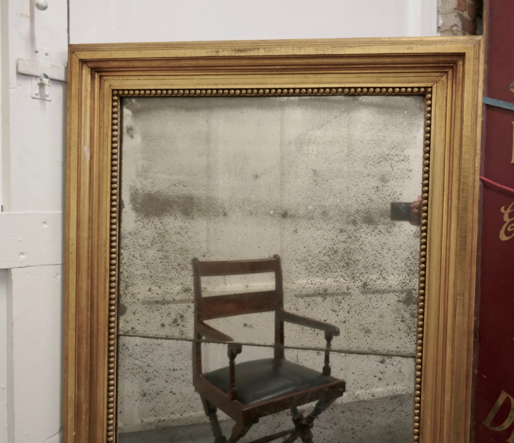 Large 19th Century Framed Distressed Wall Mirror  View III