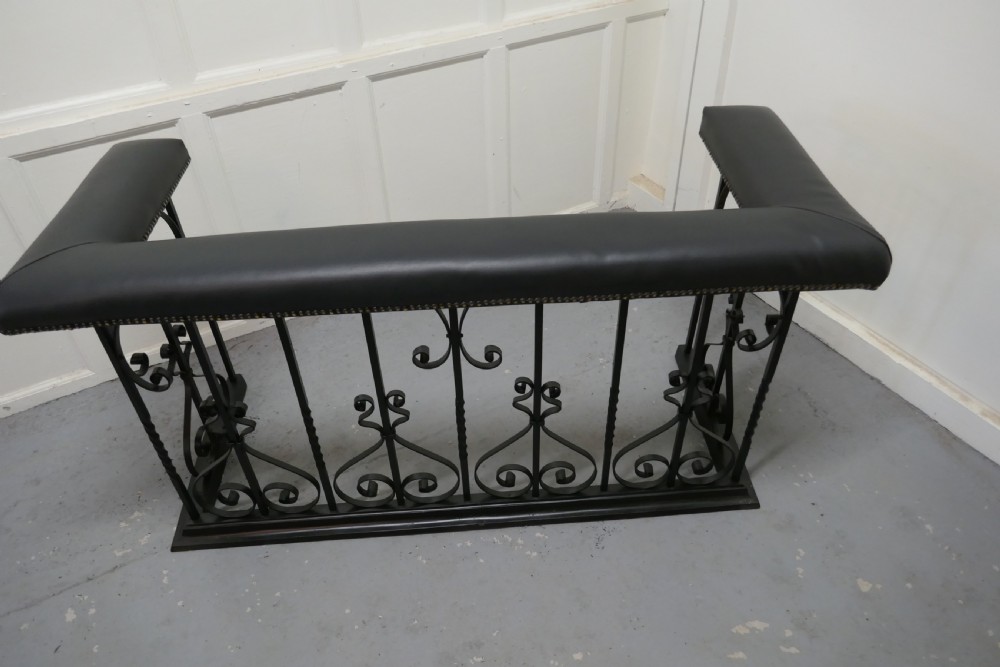  High Wrought Iron and Leather Club Fender View II