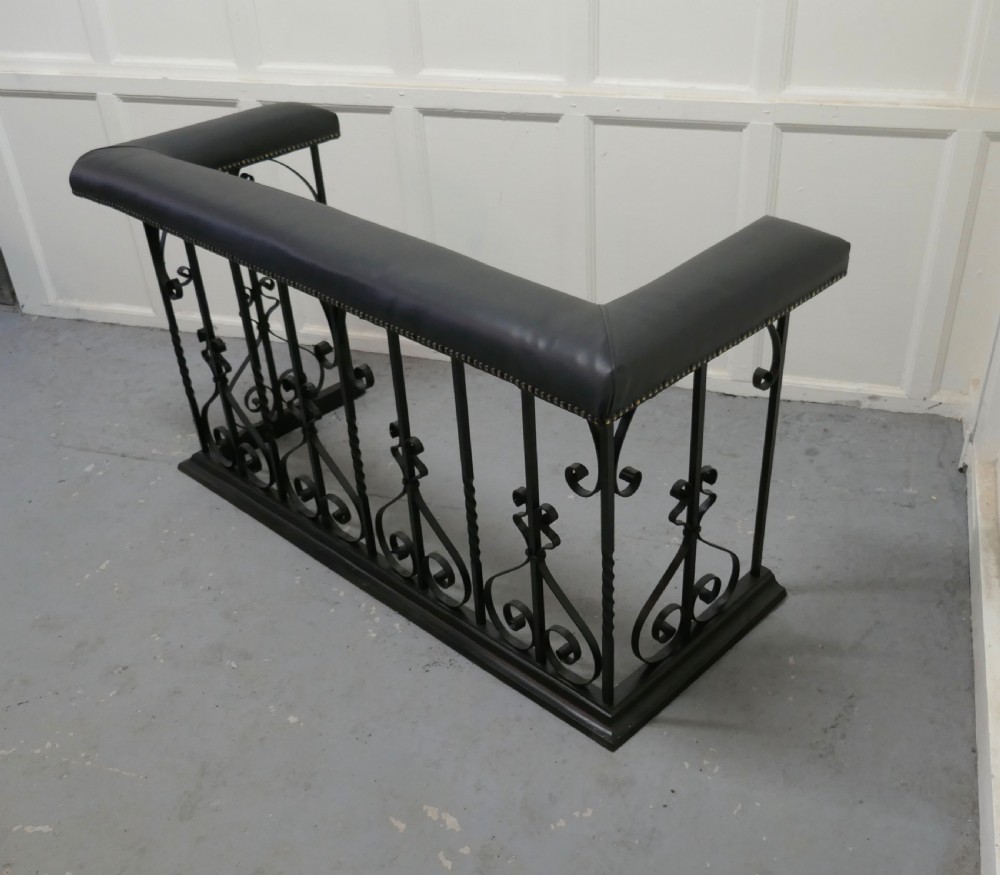  High Wrought Iron and Leather Club Fender View V