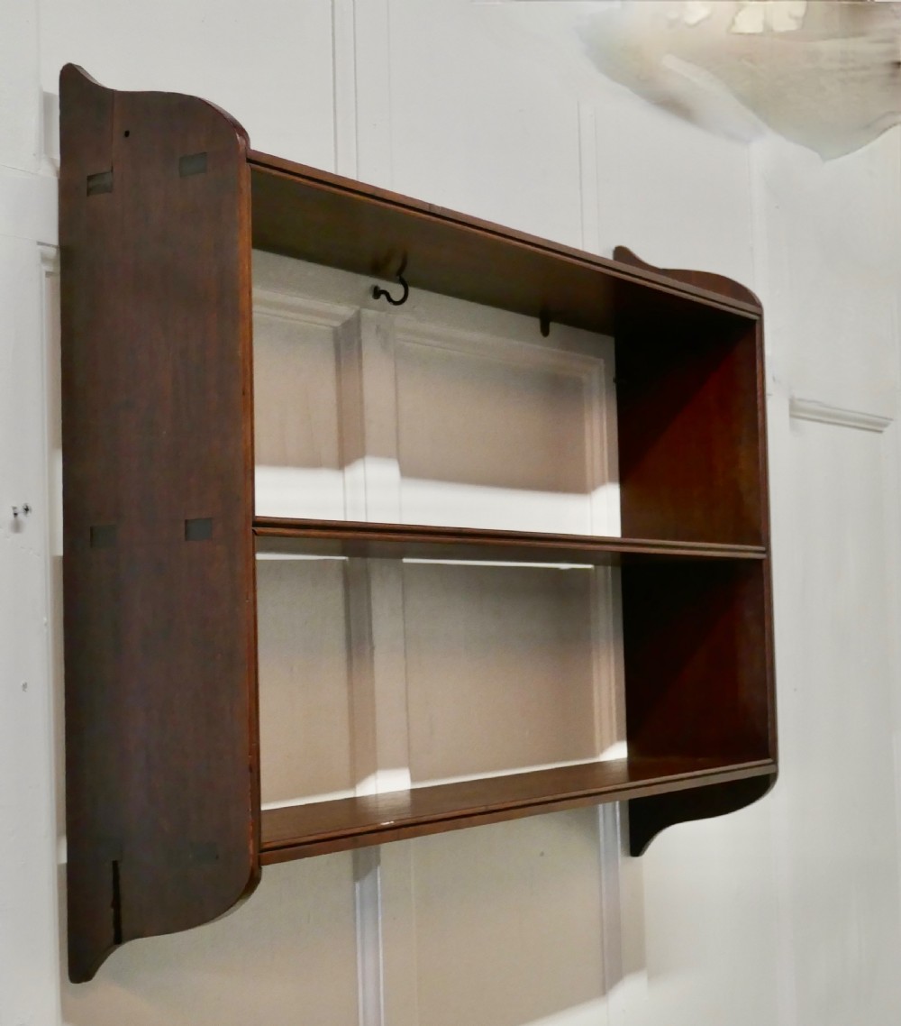 Mahogany Wall Hanging Book Shelf  View III