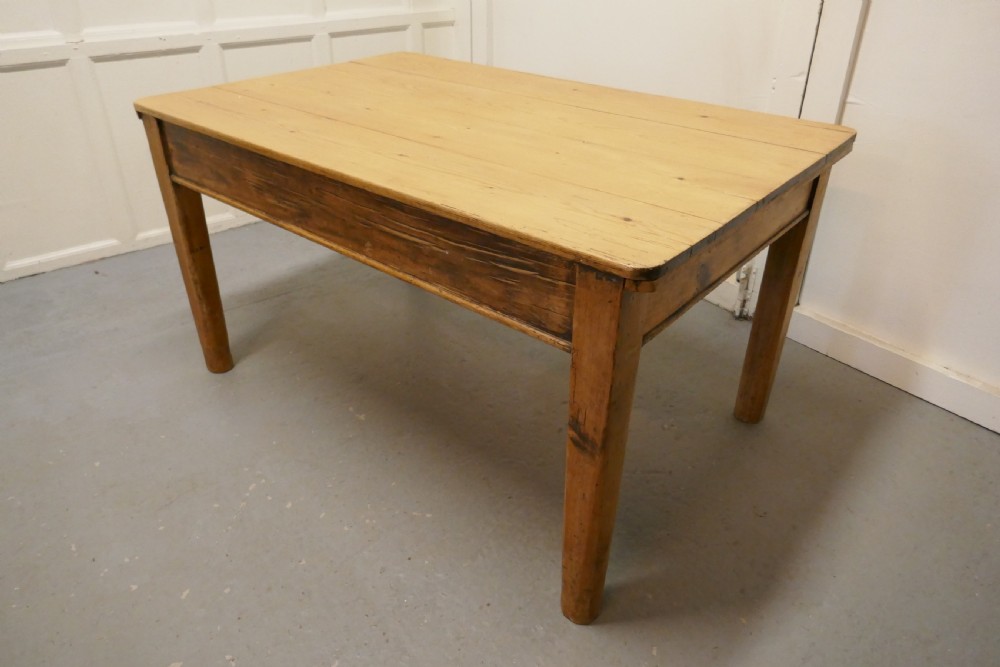 A Lovely Rustic Georgian Pine Kitchen Table View V