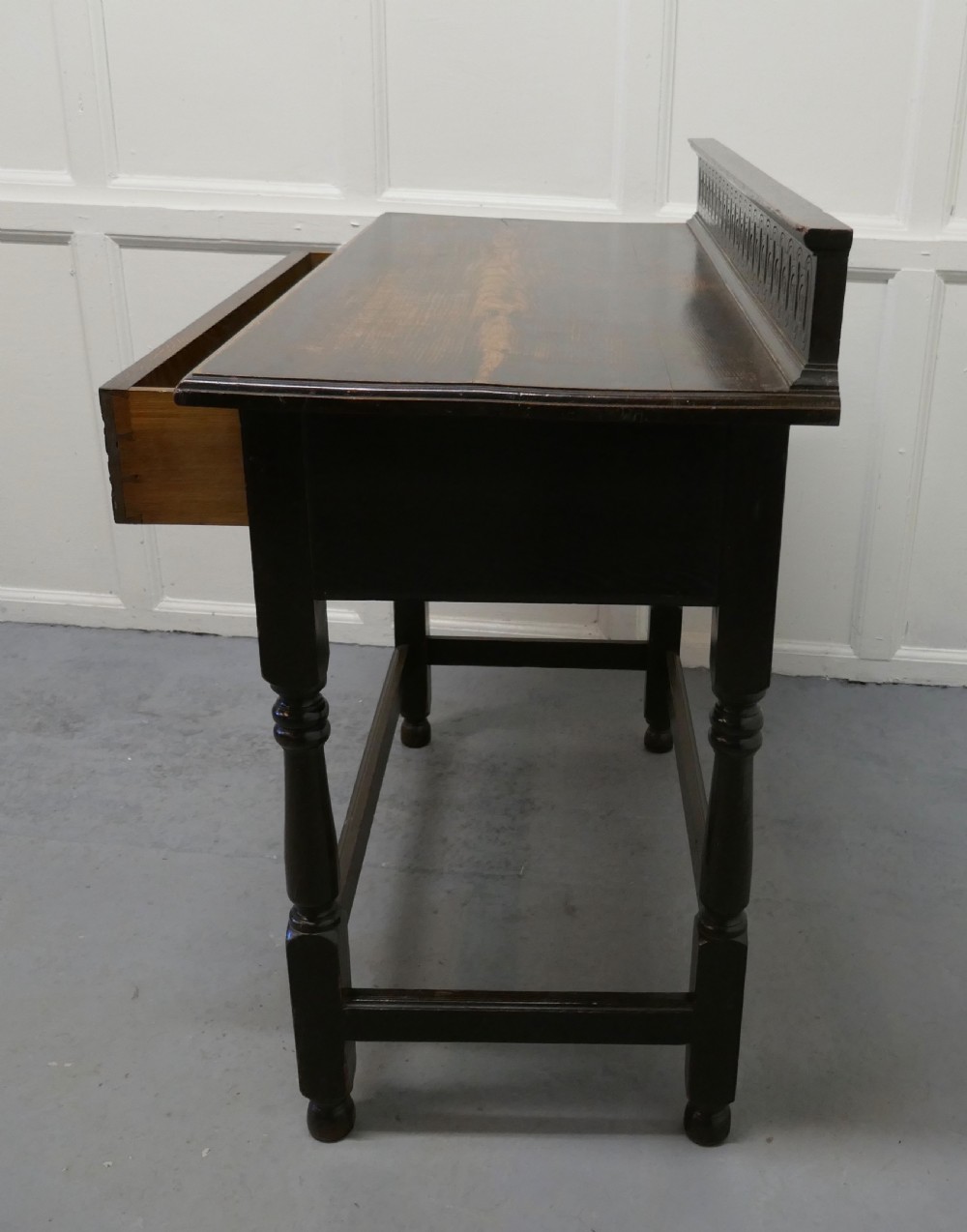 Carved Gothic Oak Side Table  View VI