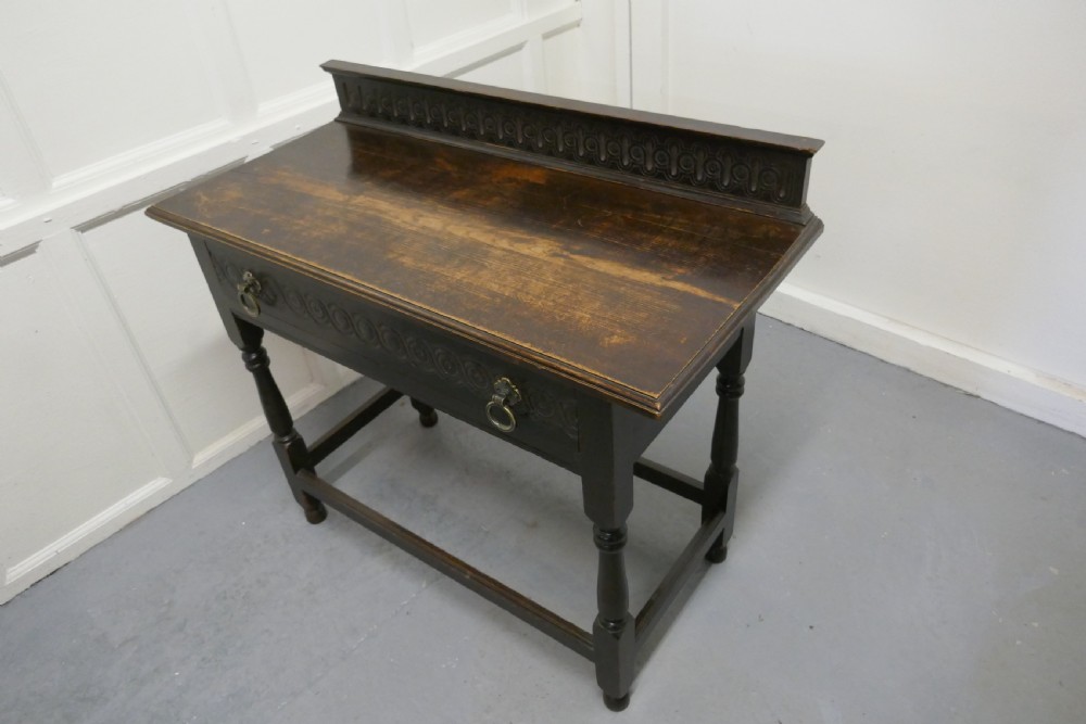 Carved Gothic Oak Side Table  View VIII