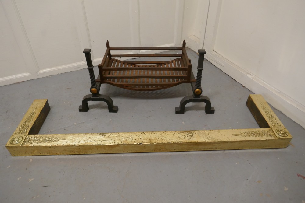 A Large Inglenook Fire Grate with Andirons View VII