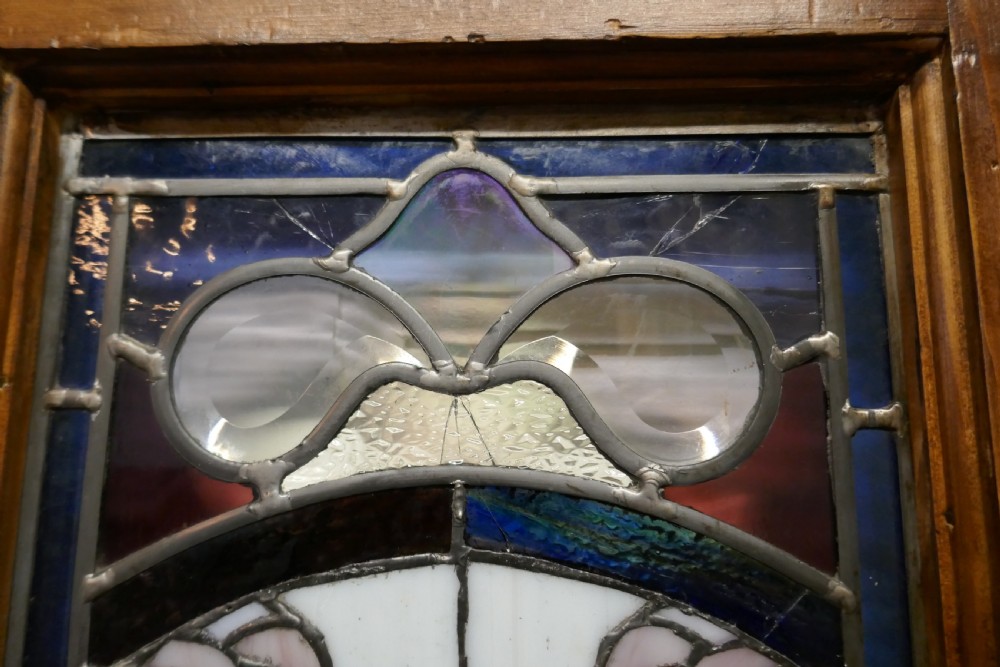Victorian Art Nouveau Stained Glass Panel Door View VI