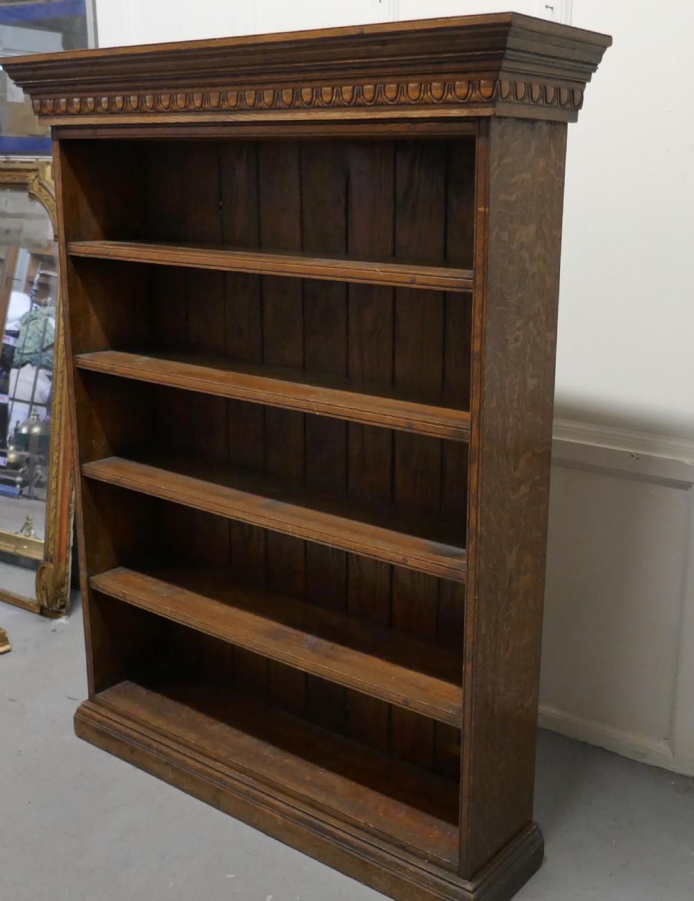 Arts and Crafts Open Oak Bookcase with Secret Compartment  View IV