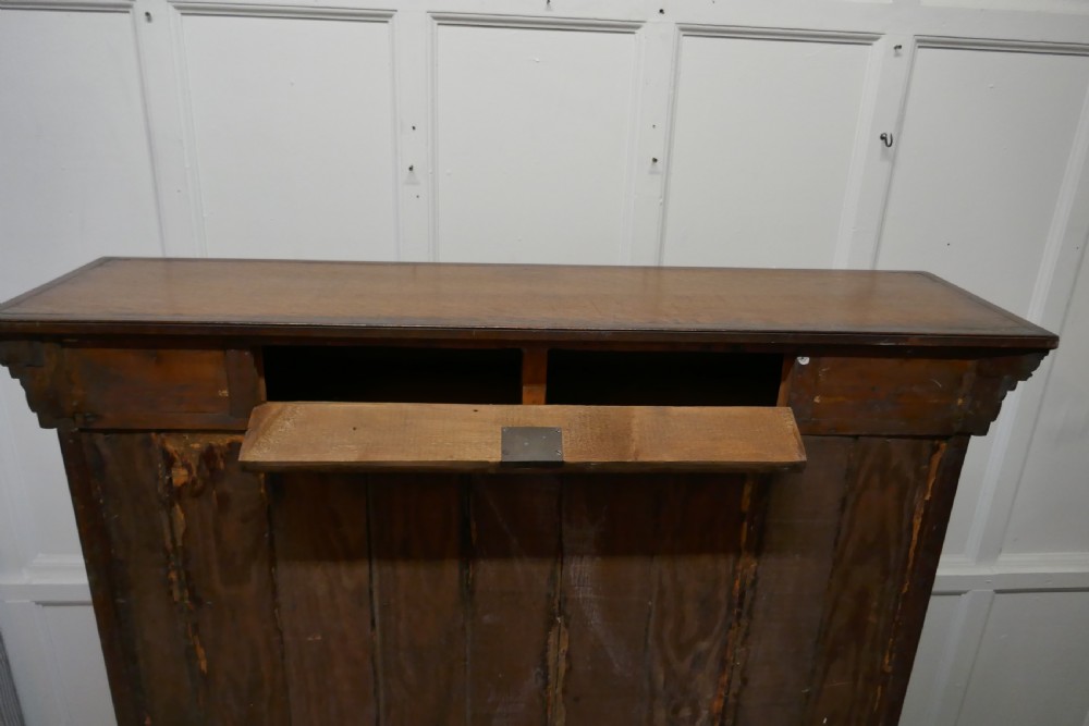 Arts and Crafts Open Oak Bookcase with Secret Compartment  View VII