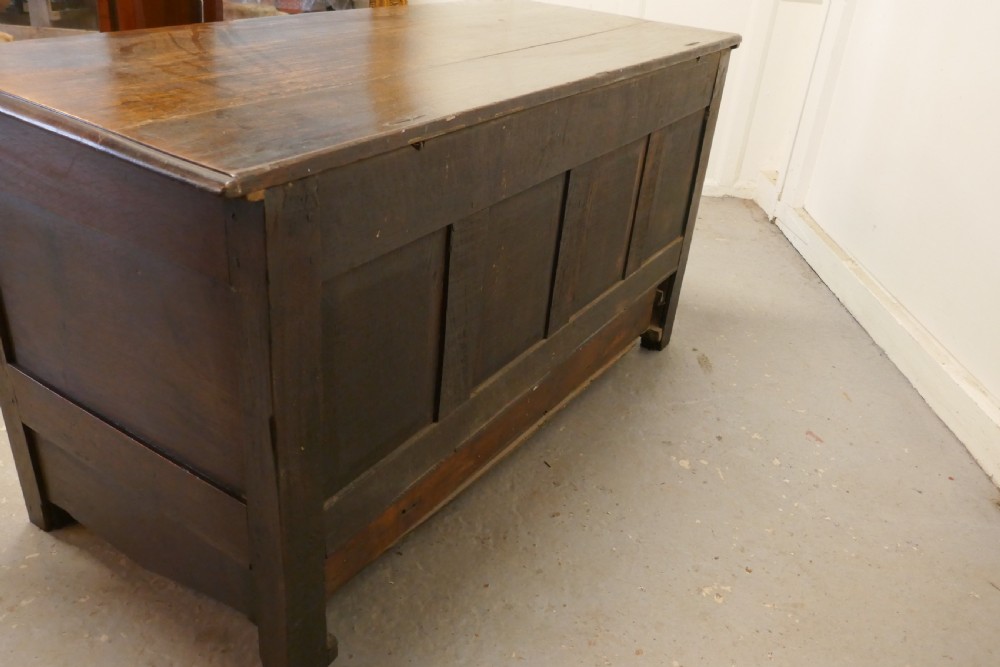 Large 18th Century Carved Oak Mule Chest, Marriage Chest View VIII