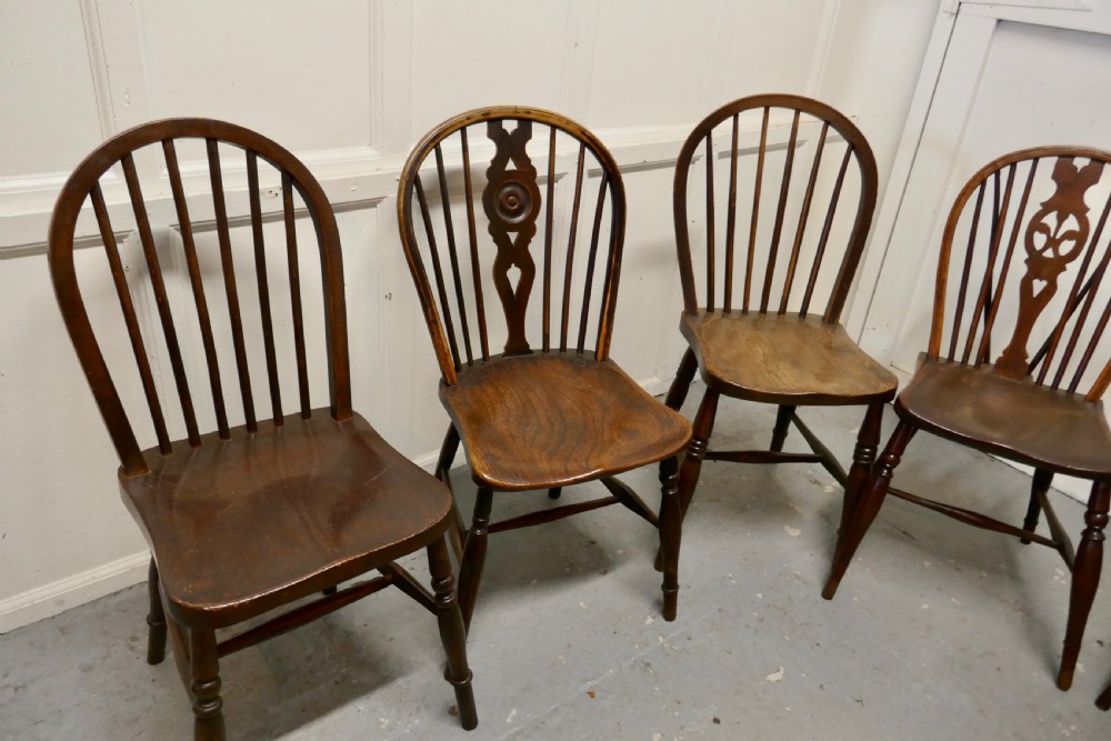 A Collection of 8 Beech and Elm Country Windsor Chairs View IV