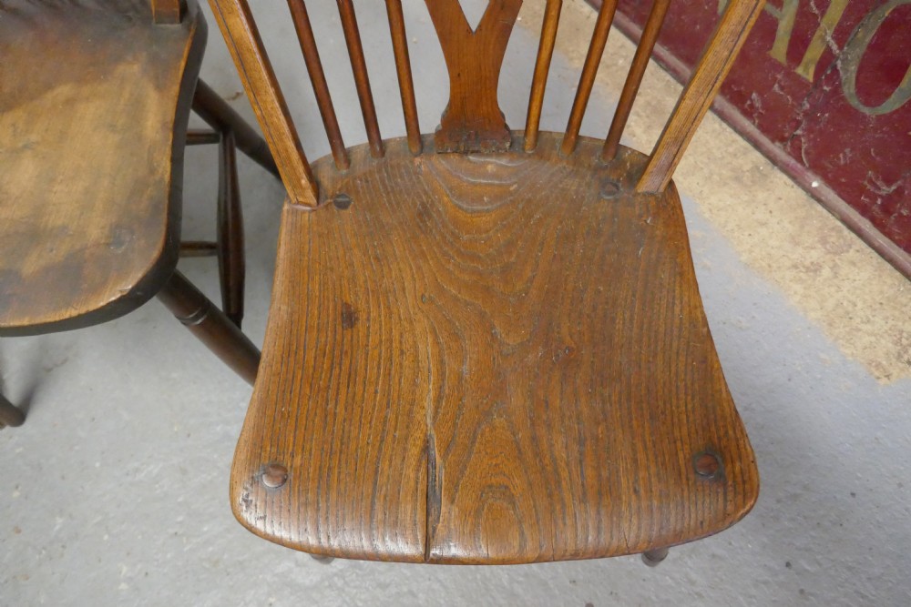A Collection of 8 Beech and Elm Country Windsor Chairs View VIII