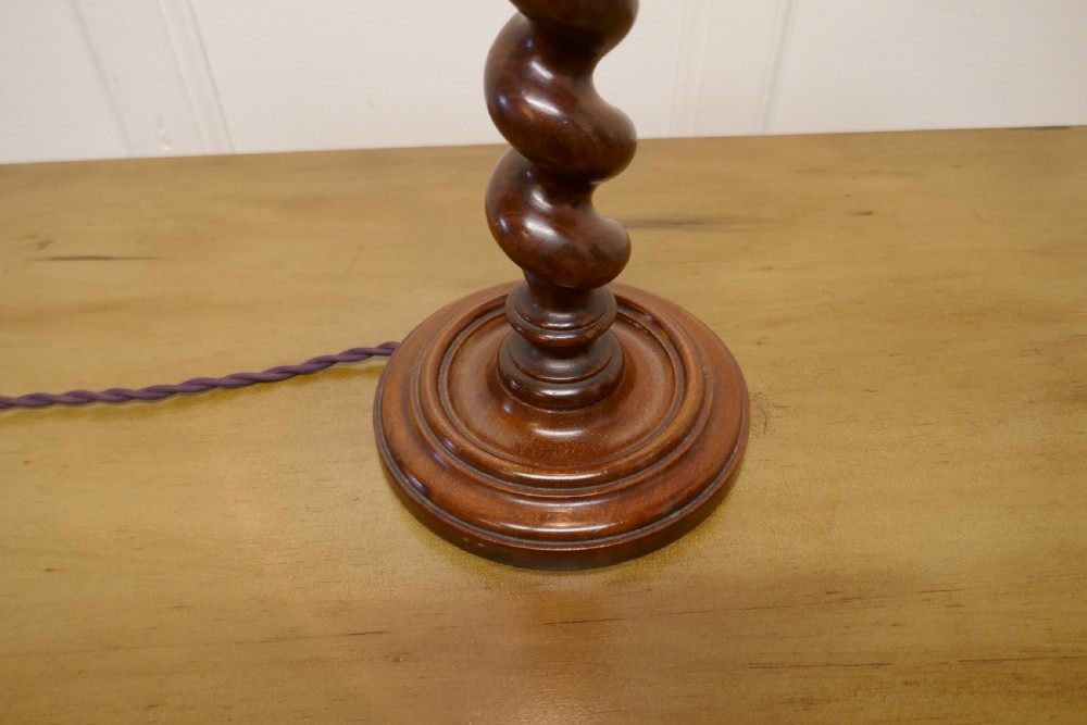 Lovely Oak Turned Barley Twist table Lamp View VII