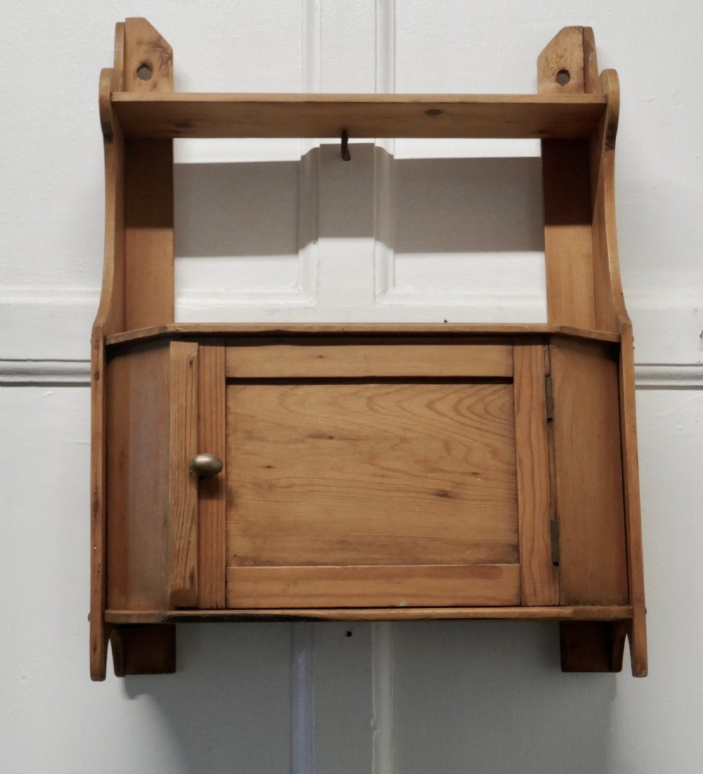 Small Arts and Crafts Pine Bathroom Wall Cabinet,  View II