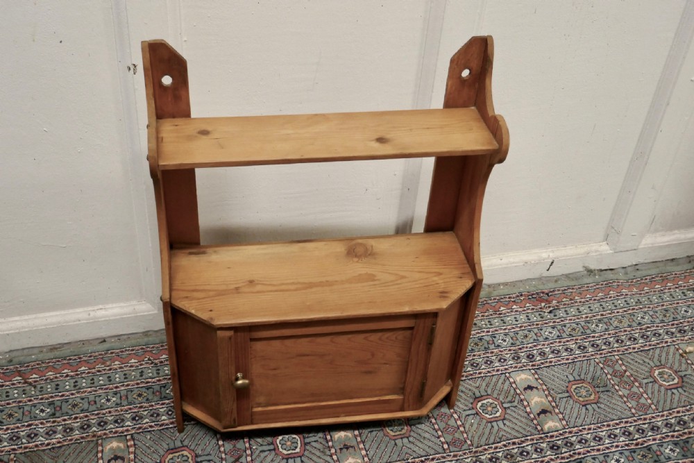 Small Arts and Crafts Pine Bathroom Wall Cabinet,  View V