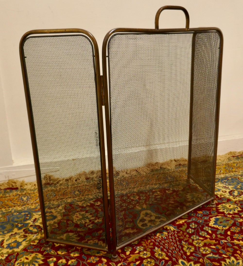 Large Folding Brass Fire Guard  View IV