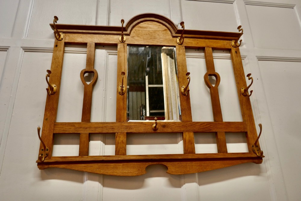 Arts and Crafts Golden Oak Hat and Coat Rack View IV