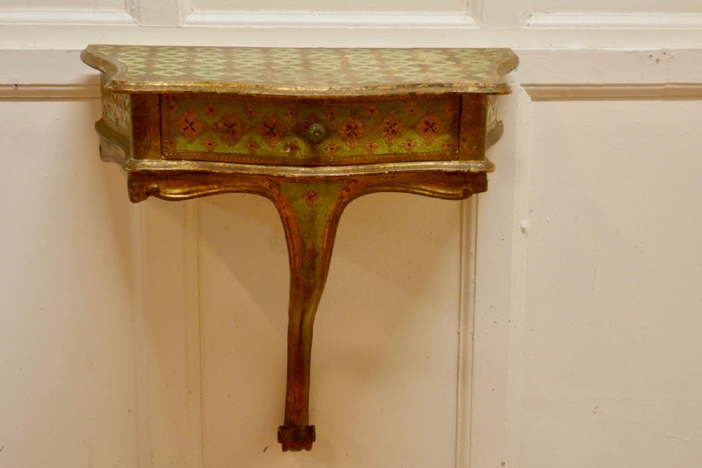 A Pair of French Gilt and Painted Wall Console Tables View III
