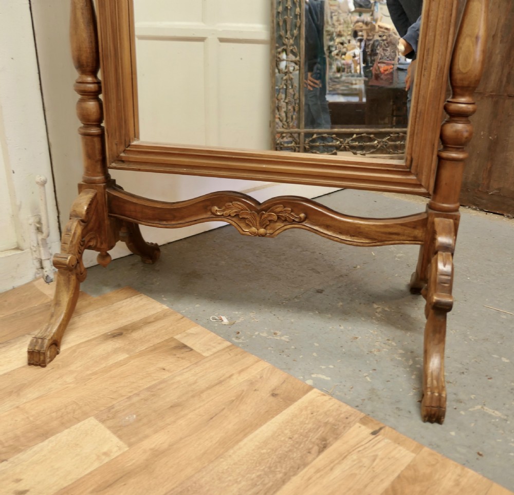Anglo Indian Style Carved Cheval Mirror View IV