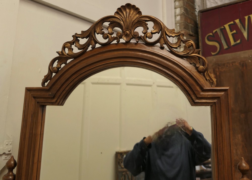 Anglo Indian Style Carved Cheval Mirror View V