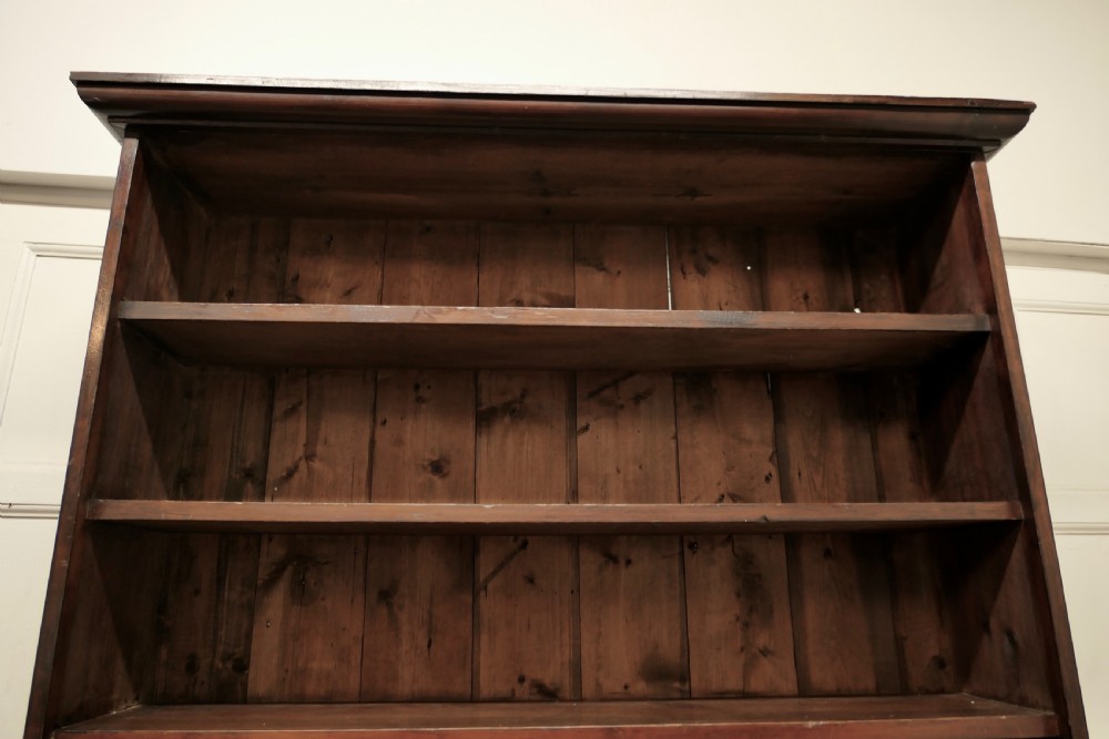 19th Century Very Tall Open Book Case, in Dark Pine View VII