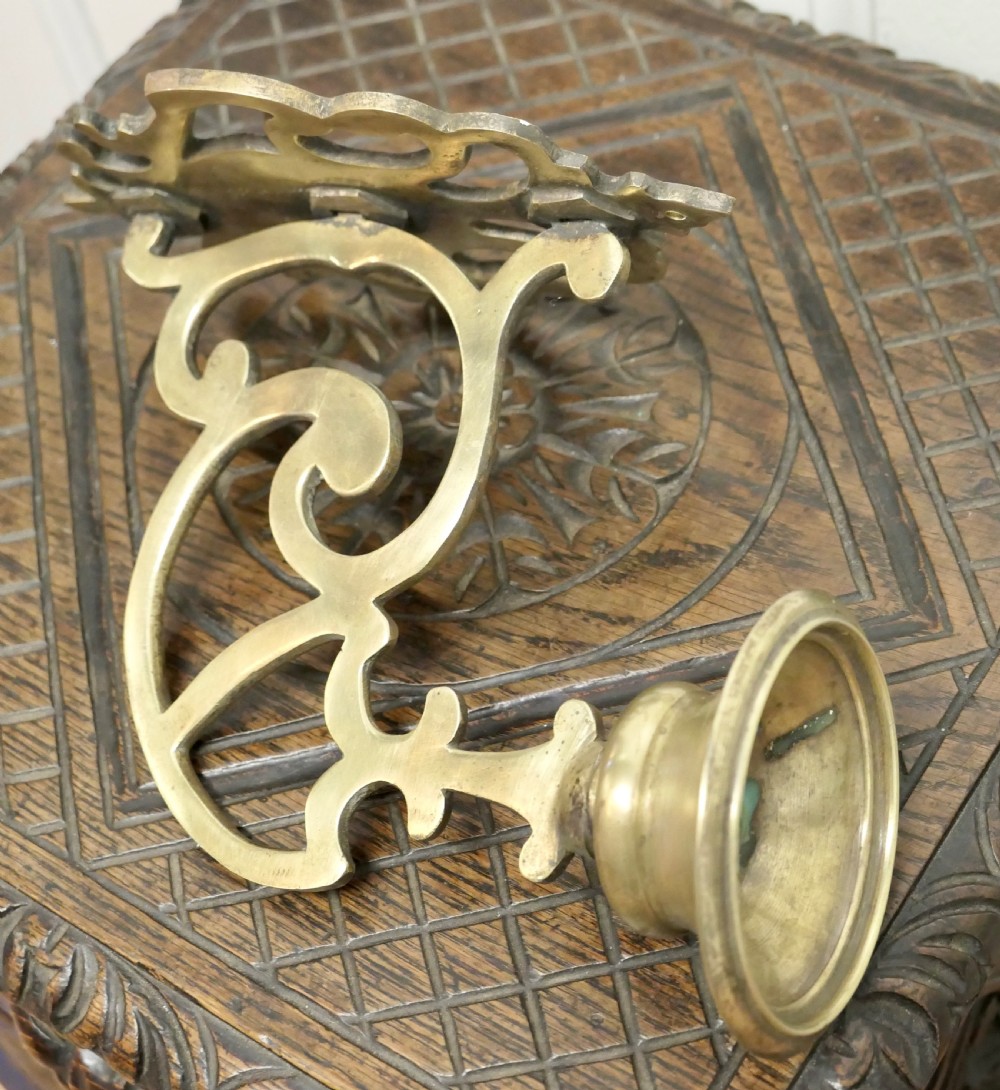 Pair of 19th Century French Gothic Brass Wall Sconces View IX