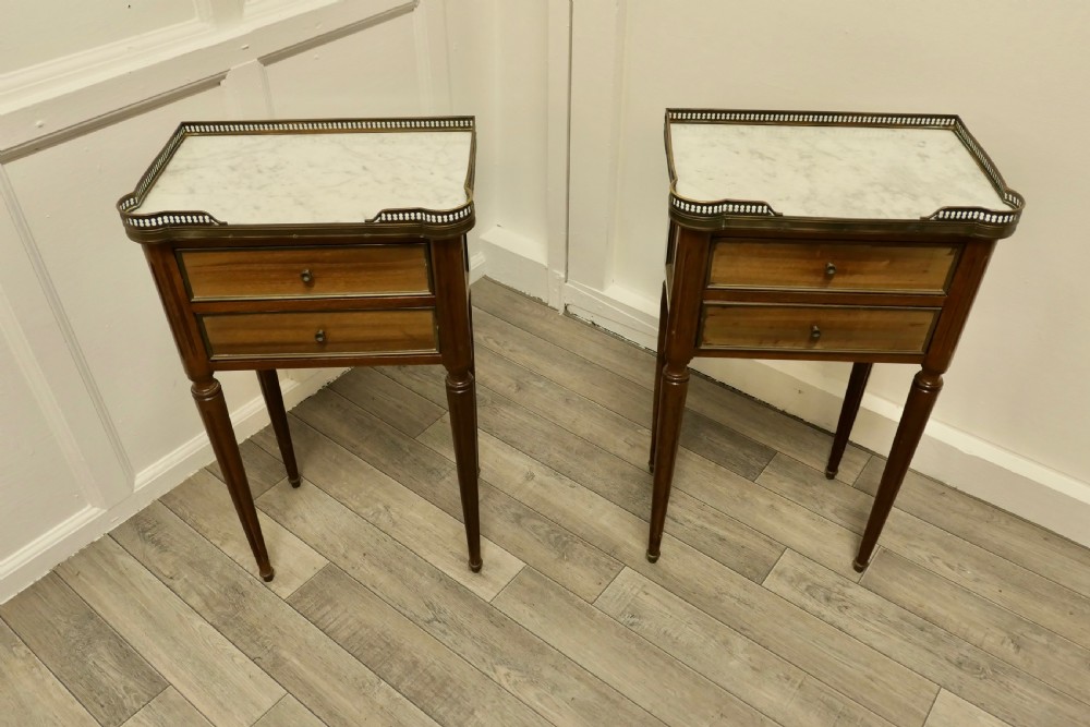 A Pair of French 19th Century Side Tables or Bedside Cabinets   View II