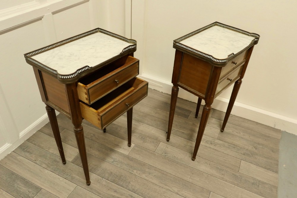 A Pair of French 19th Century Side Tables or Bedside Cabinets   View IV