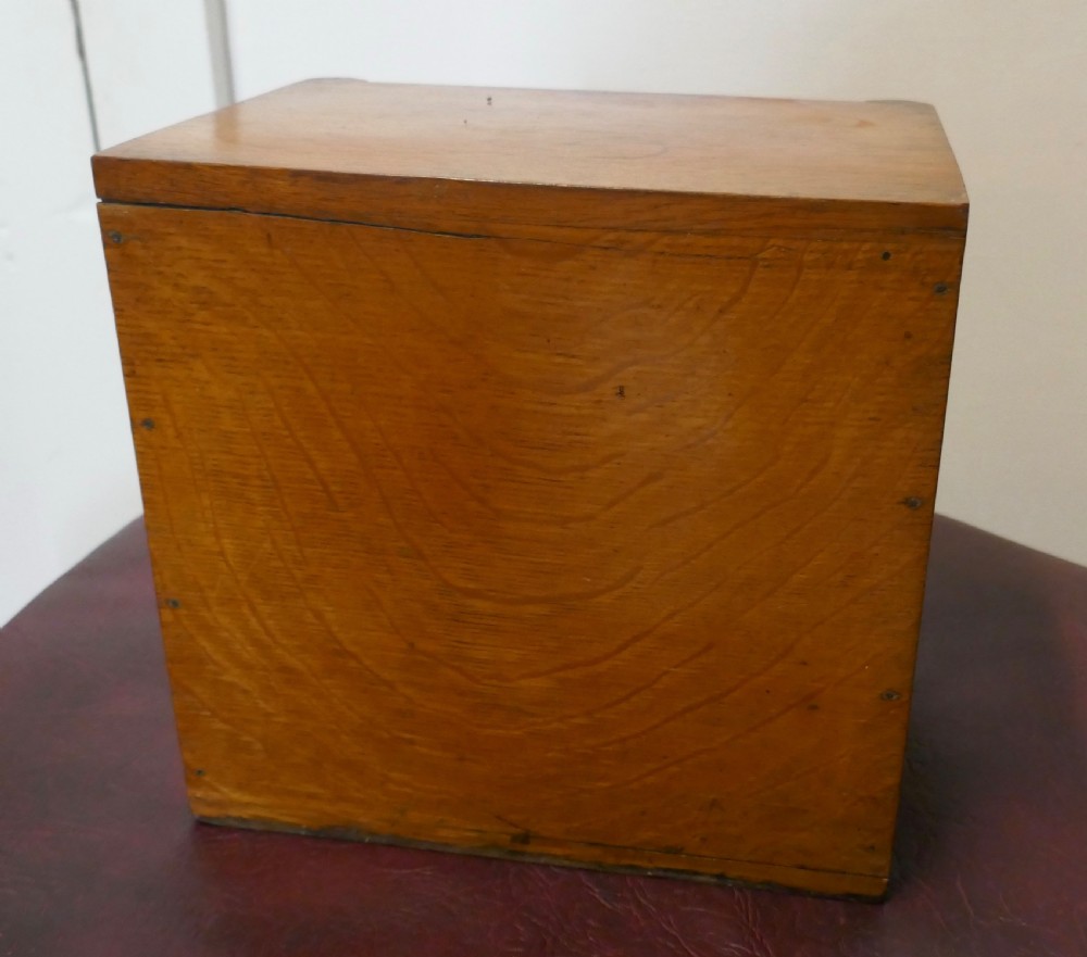 19th Century Novelty Golden Oak Humidor in the Shape of a 2 Door Safe View VIII