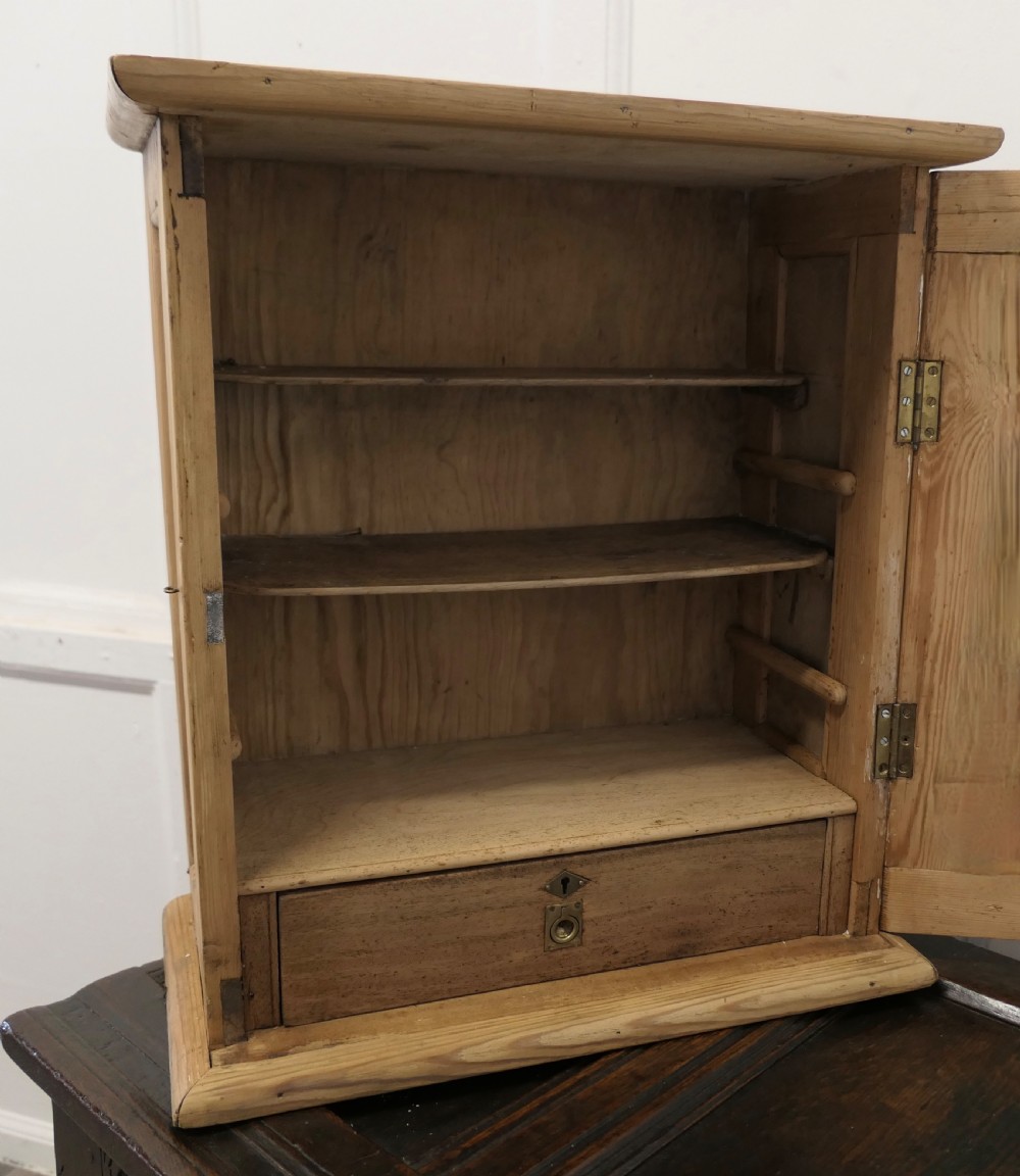 Wall Hanging Pine Cloakroom or Bathroom Mirrored Cupboard   View III