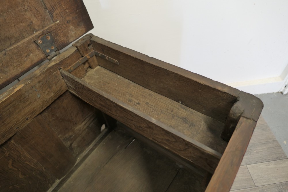 Small 17th century Panelled Cottage Size Oak Coffer  View VII