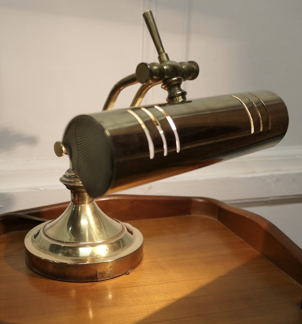 Art Deco Brass Adjustable Bankers Desk Lamp  View II