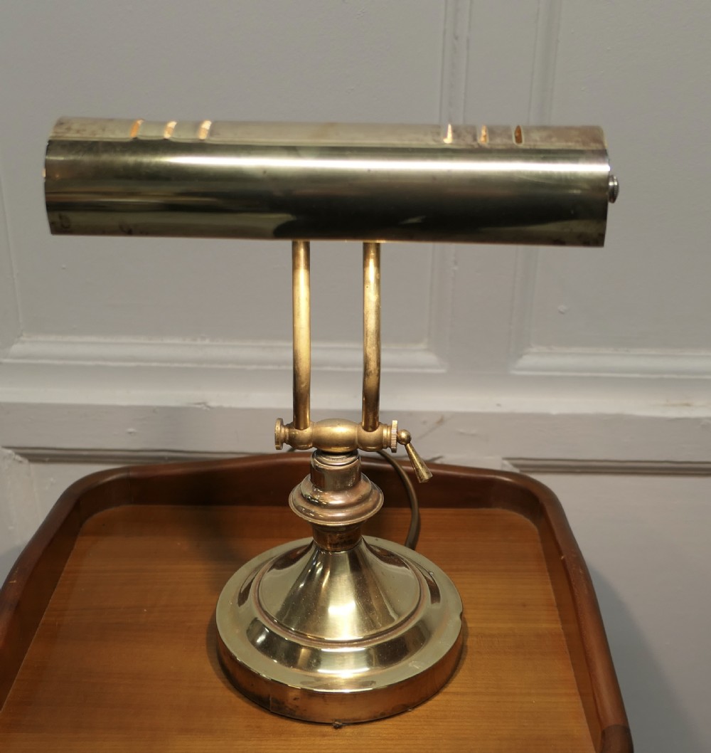 Art Deco Brass Adjustable Bankers Desk Lamp  View IV