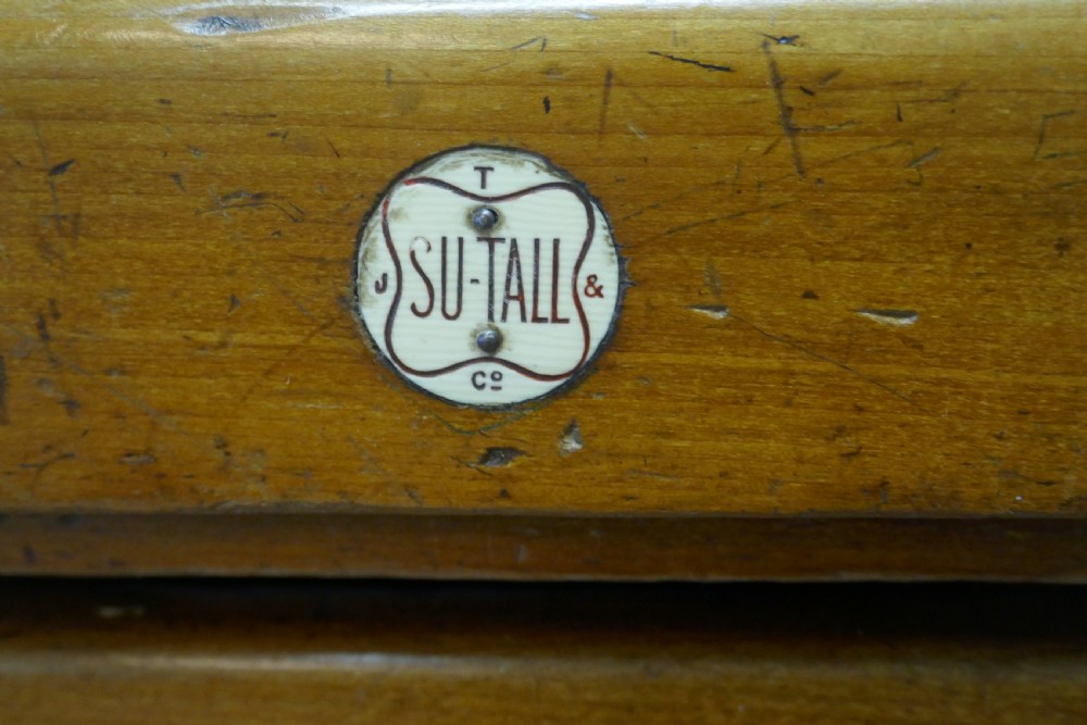 Edwardian 4 Drawer Golden Oak Filing Cabinet, by SU-TALL View IV