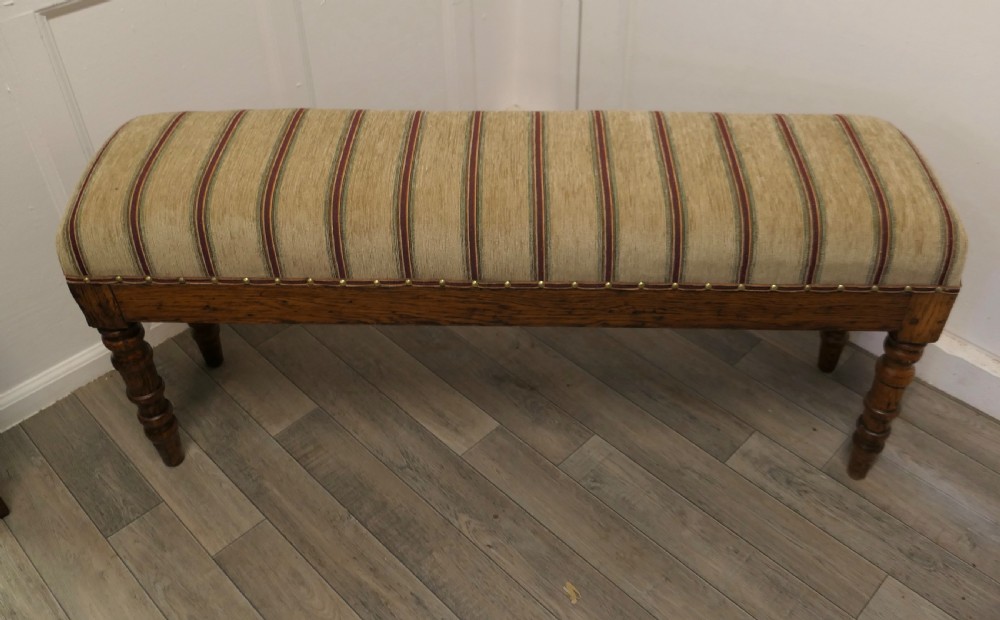 Victorian Golden Oak Arts and Crafts Long Window Stool    View II