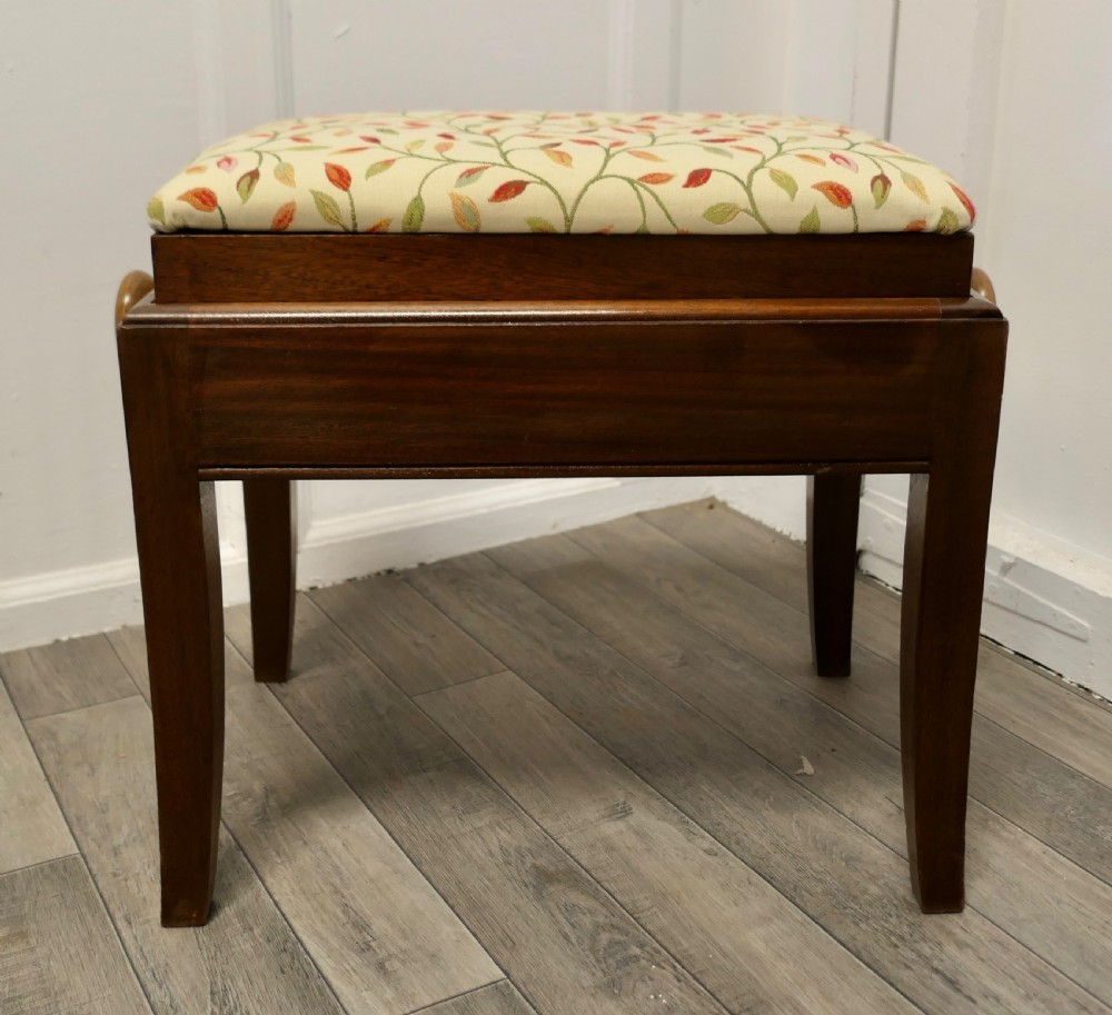 Victorian Walnut Upholstered Rising Piano Stool View III