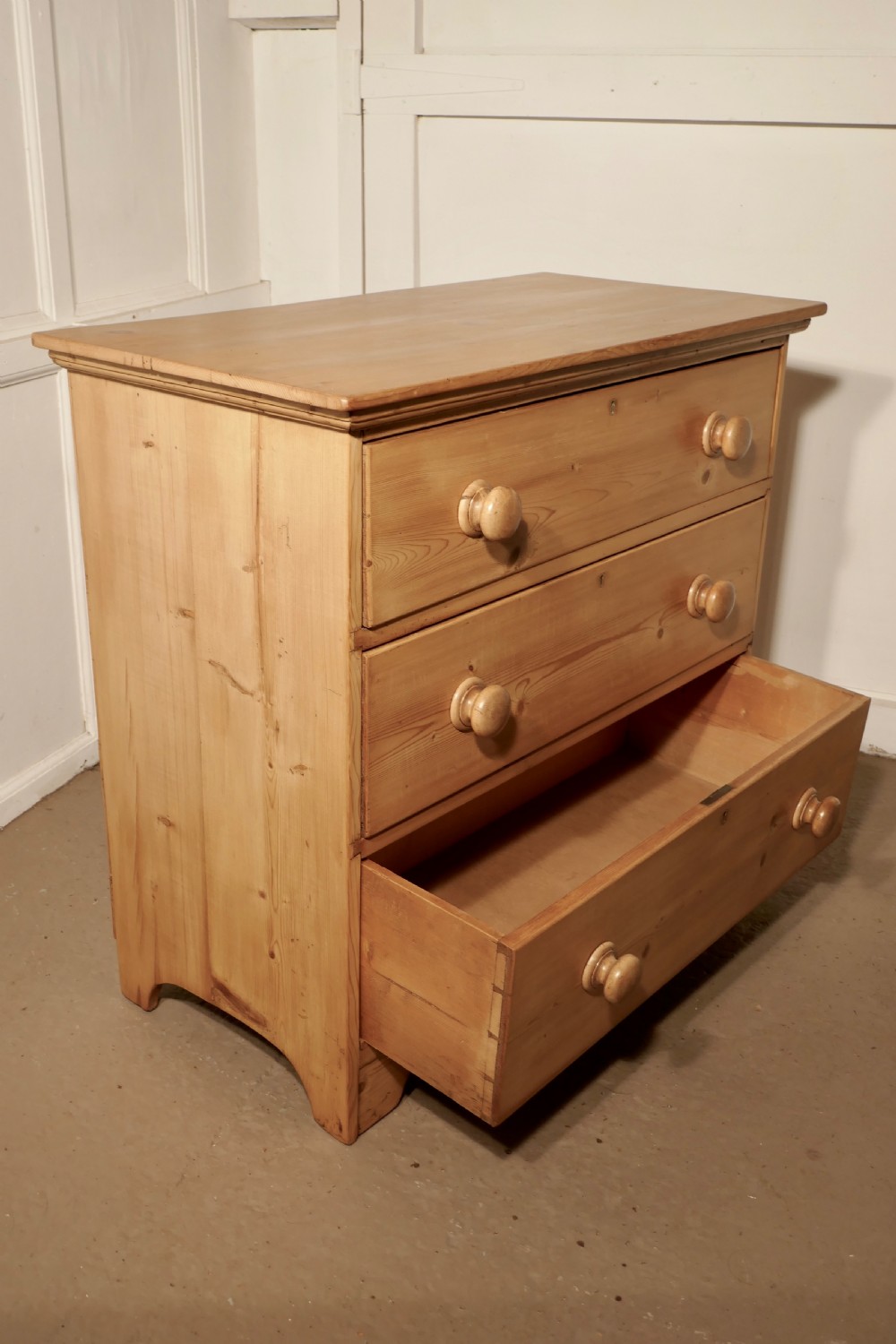 Victorian Stripped Pine Chest of Drawers  View IV