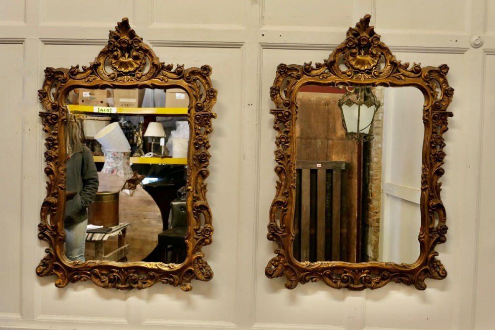 Pair of 19th Century French Gilt Mirrors View II