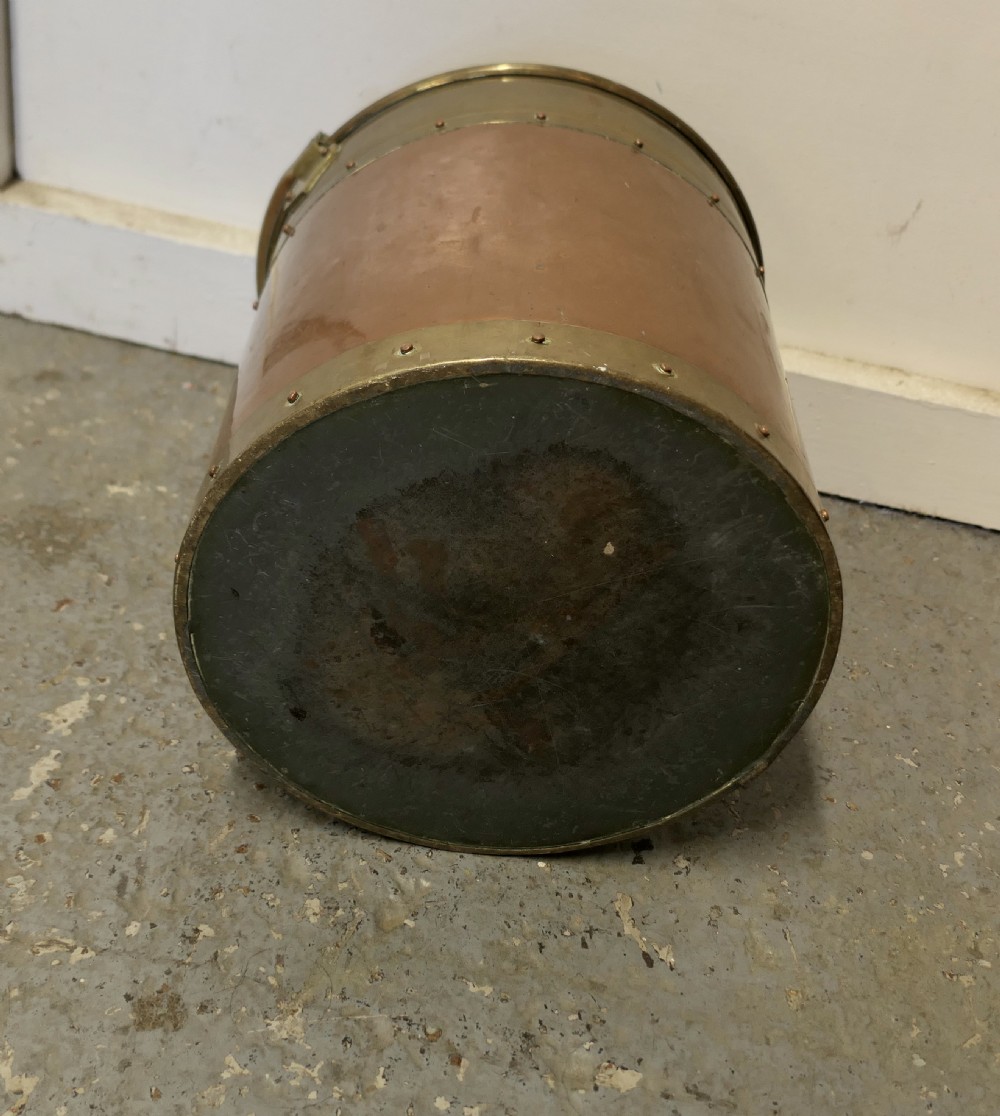 Riveted Copper and Brass Coal Bucket  View VII