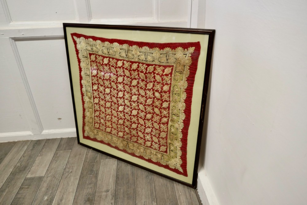 Large Hand Embroidered Coverlet  View II
