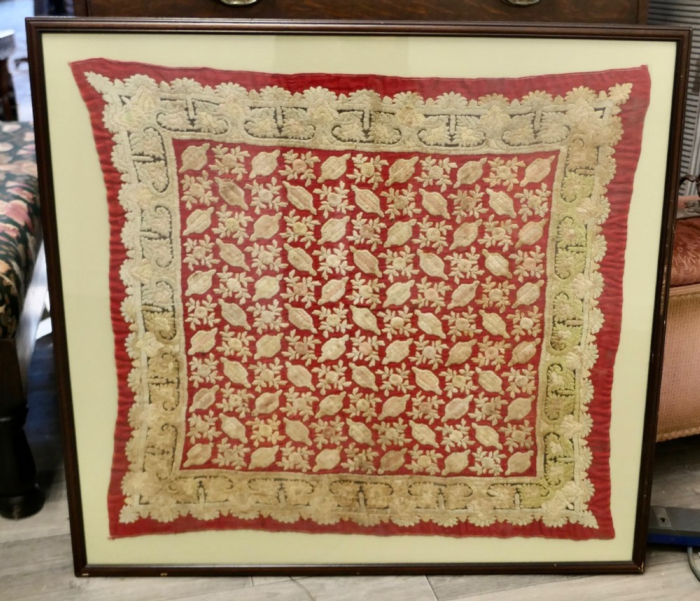 Large Hand Embroidered Coverlet  View VII