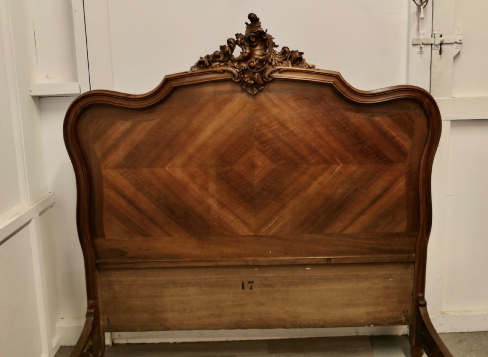 Louis XV Style French Golden Walnut Bed View III