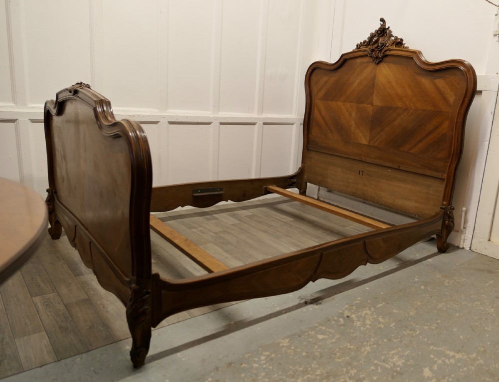 Louis XV Style French Golden Walnut Bed View IV