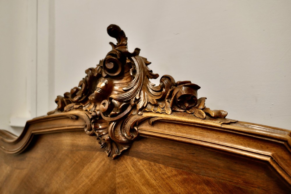 Louis XV Style French Golden Walnut Bed View VI