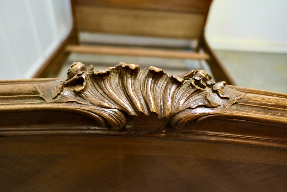 Louis XV Style French Golden Walnut Bed View VII