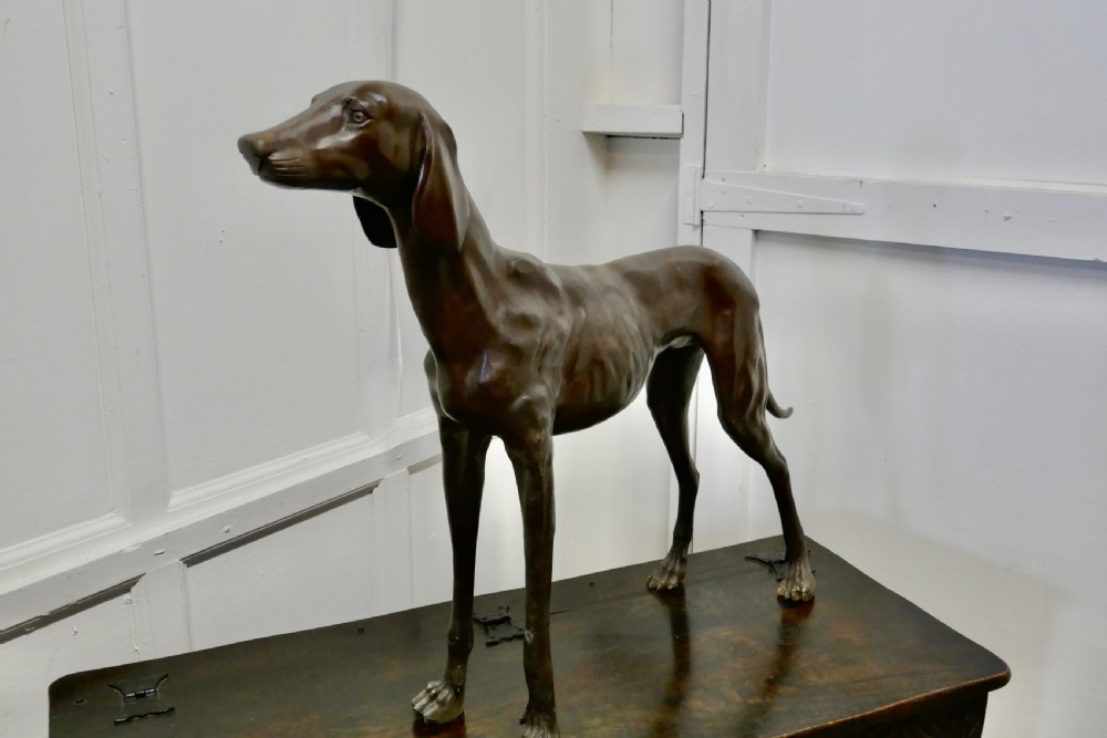 Large Bronze Statue of a Dog View VIII