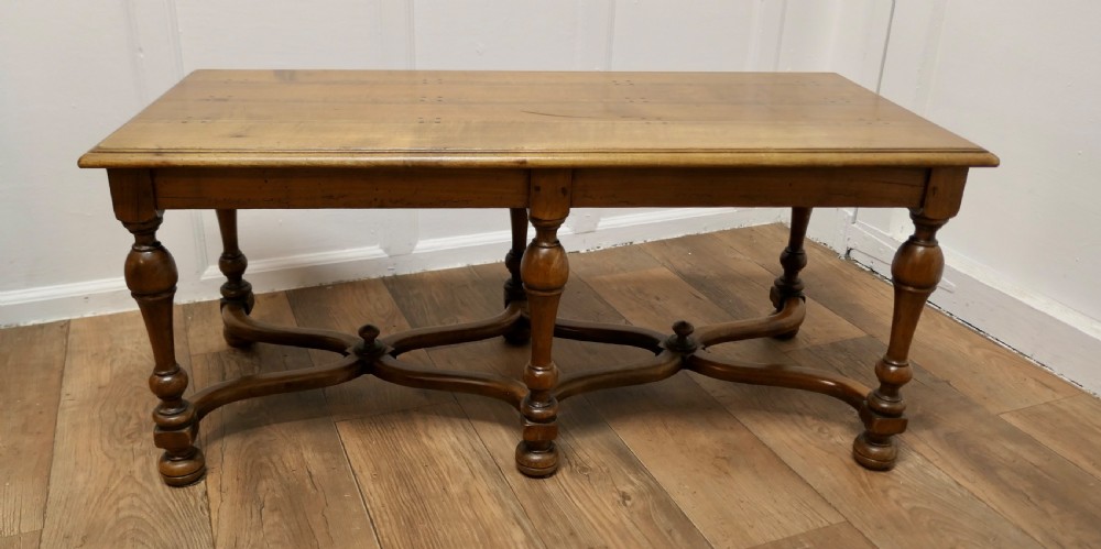 Long French Provincial Walnut Coffee Table