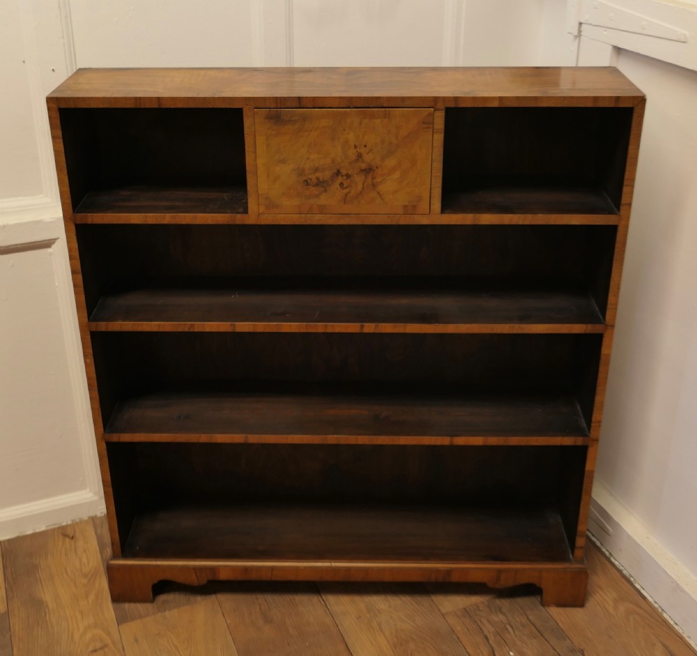 A Superb Odeon Style Walnut Open Bookcase View II