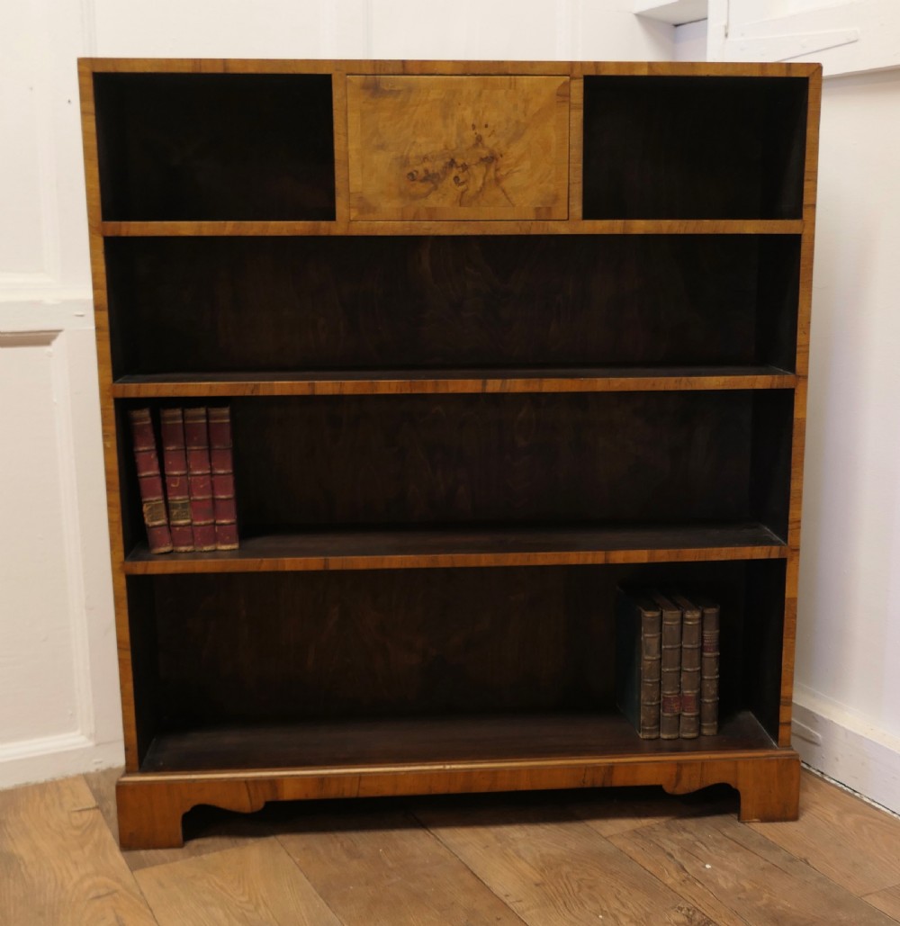 A Superb Odeon Style Walnut Open Bookcase View IV