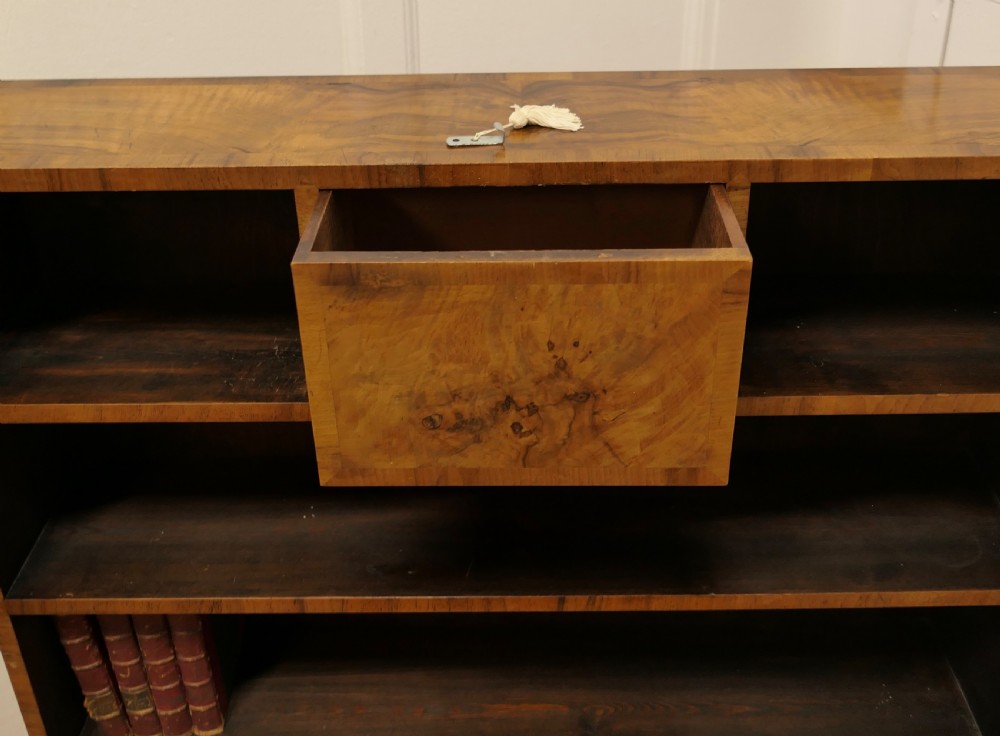A Superb Odeon Style Walnut Open Bookcase View VI