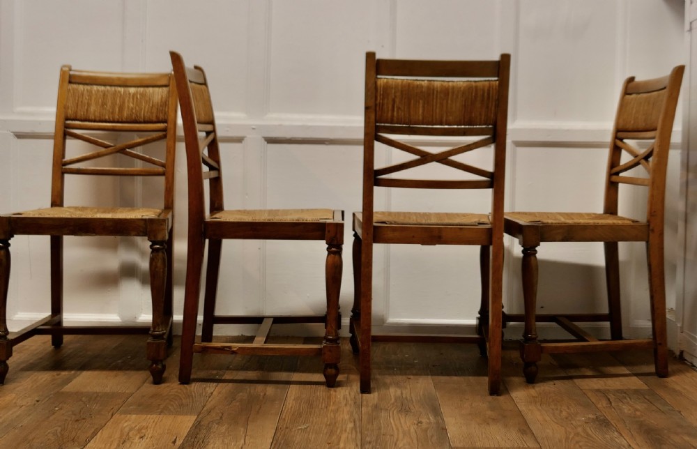 A Set of 6 French Golden Oak Country Dining Chairs  View V