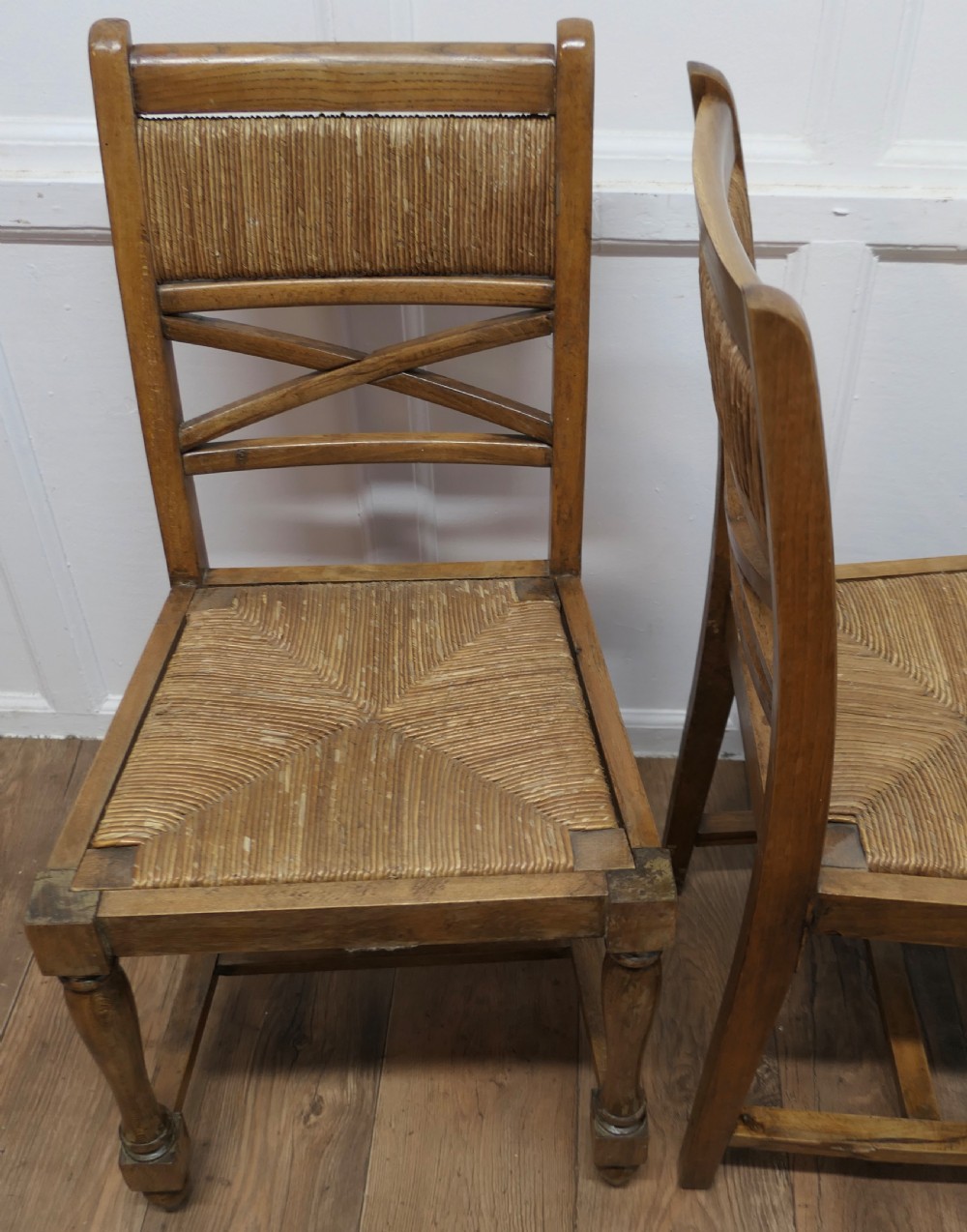 A Set of 6 French Golden Oak Country Dining Chairs  View VI